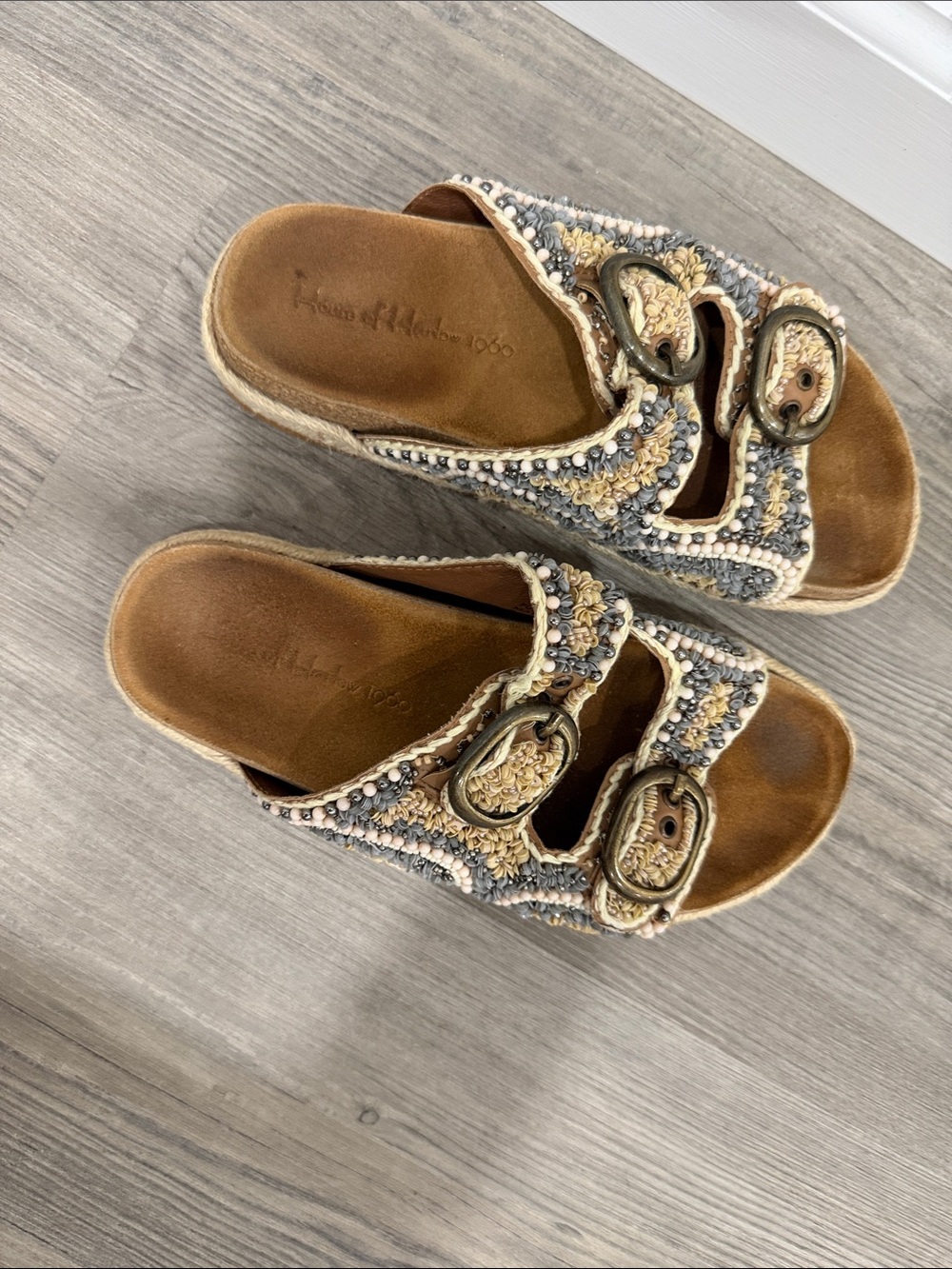 House of Harlow beaded slide